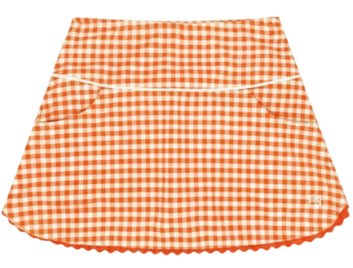 Teagan Tennis Skort - Orange Crush Gingham