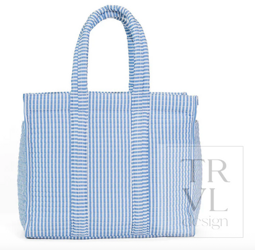 Quilted Go Go Tote - Pimlico Stripe Chambray