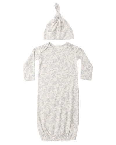 Baby Gown and Hat Set - Cloud Floral