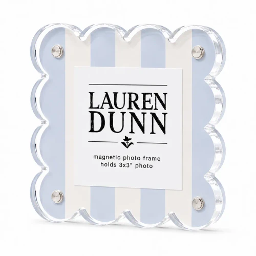 Blue Linen Scalloped Frame