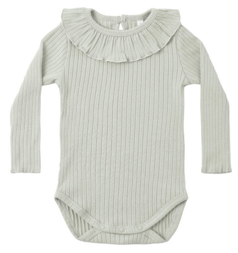 Ruffle Collar Bodysuit - Sage