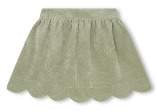 Susie Scallop Skirt - Sweetgrass Corduroy
