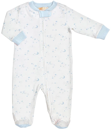 Whisper of Stars Blue Zip Footie