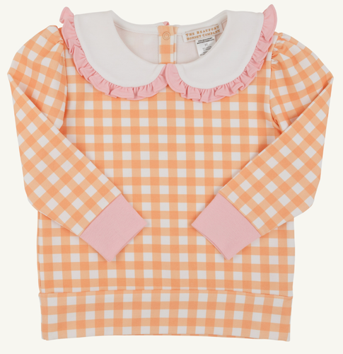 Maude's Ruffle Cassidy Comfy Crewneck - Seashore Sherbet Gingham