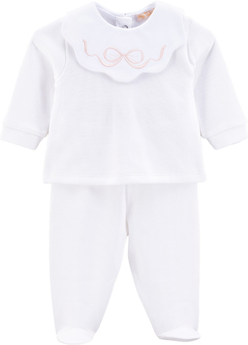 Pretty Bows & Roses White Jacquard Set