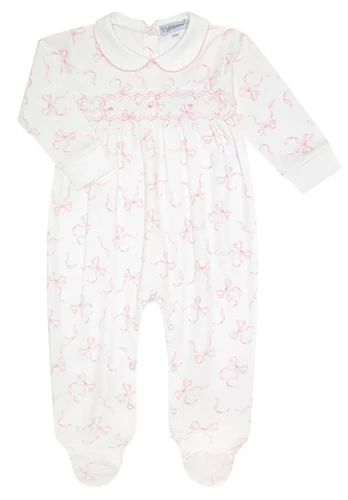 Charming Bows Smocked Footie