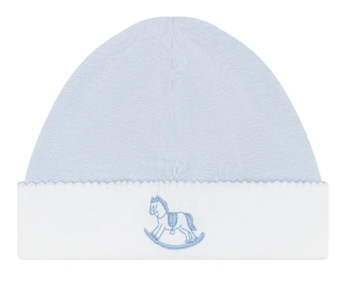 Blue Rocking Horse Embroidered Hat