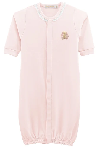 Pink Bunny Embroidered Pima Converter Gown