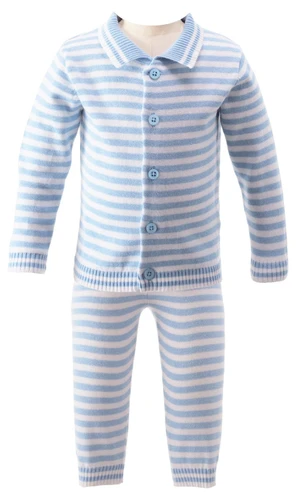 Blue Striped Knit Set