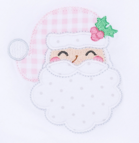 Sweet St. Nick Applique Ruffle Footie - Pink