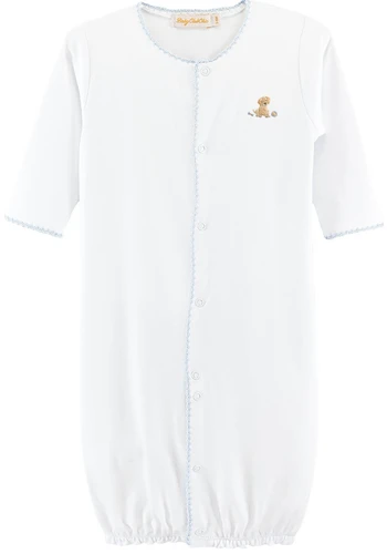 Good Puppy - Boy Embroidered Pima Conv. Gown with Crochet Trim