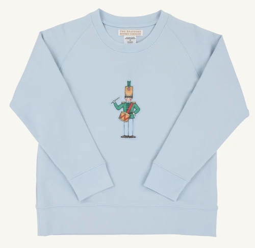 Cassidy Comfy Crewneck (French Terry) - Buckhead Blue/Drummer Boy