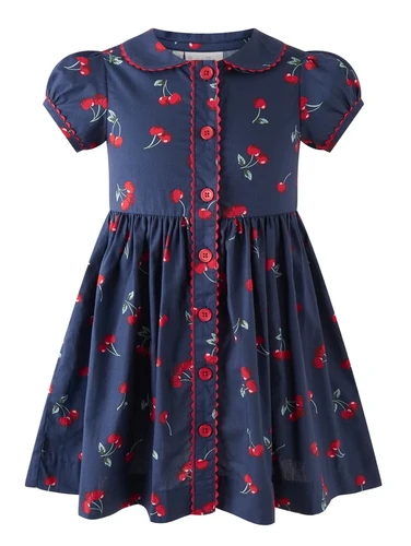 Cherry Button-Front Dress