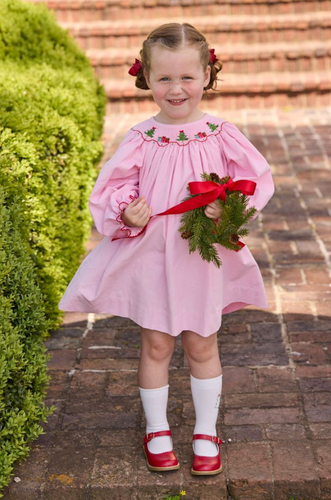 Smocked Bishop Dress - Holly Days
