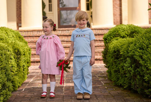 Smocked Bishop Dress - Holly Days