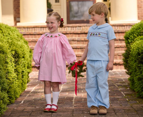Smocked Bishop Dress - Holly Days