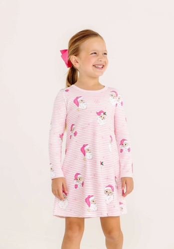 Long Sleeve Polly Play Dress - Dear Santa