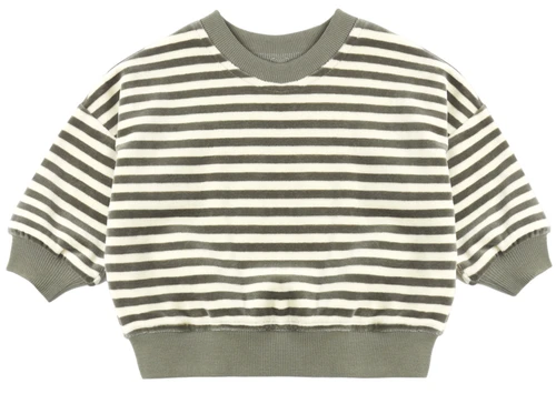 Velour Relaxed Sweatshirt - Spruce Stripe