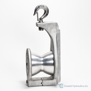 Hauler block, aluminum, low profile 5, side view