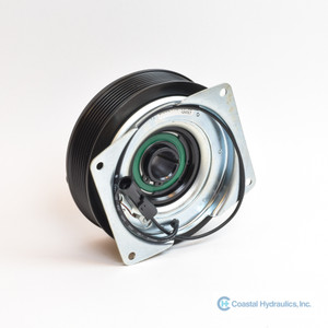 100S8-5.3 Electric Clutch, 100 Ft. Lb., 12 Volt, 5.308 Inch Diameter, Taper Bore, 8 Groove Belt, image front view 100S8-5.3 Electric Clutch, 100 Ft. Lb., 12 Volt, 5.308 Inch Diameter, Taper Bore, 8 Groove Belt, image front view