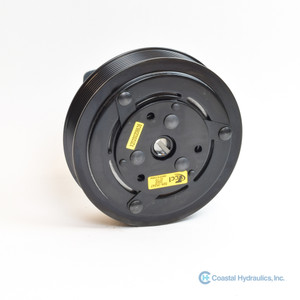 100S8-6.11 Electric Clutch, 100 Lb. Ft., 12 Volt, 6.115 Inch Taper Bore, B Mount, 8 Groove Belt, image front view 100S8-6.11 Electric Clutch, 100 Lb. Ft., 12 Volt, 6.115 Inch Taper Bore, B Mount, 8 Groove Belt, image front view