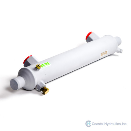 Seakamp 21215-1-3/8 Oil Cooler, 2x12 inch Body, 3/4 inch Oil NPT, 1-3/8  inch Water NPT (back view)