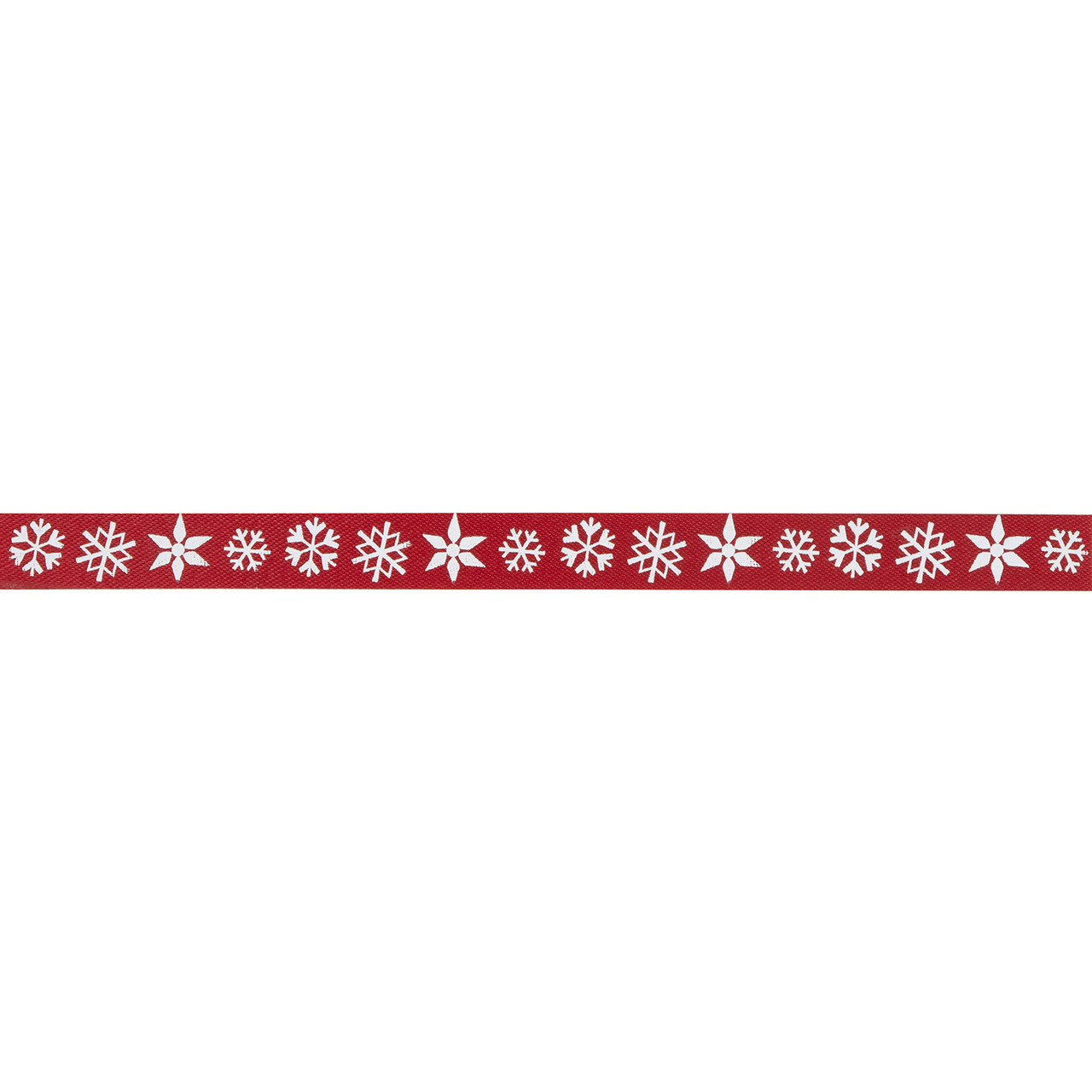 4W x 10yd Snowflake Ribbon White Red