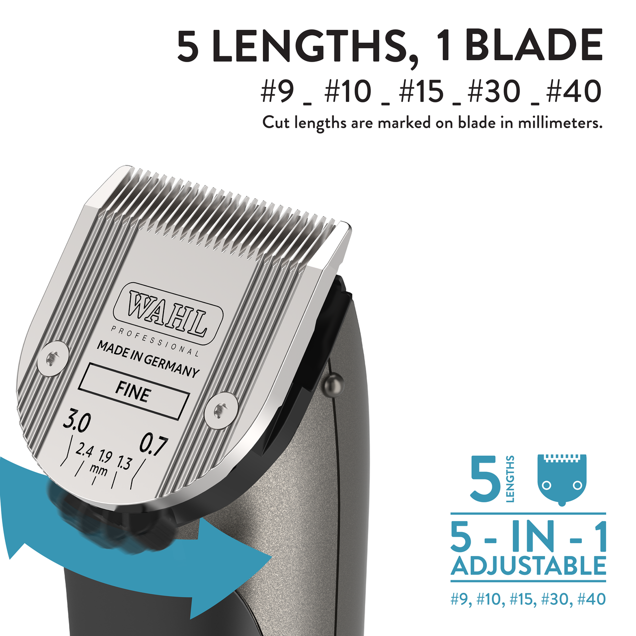 WAHL Bravura Lithium バリカン Wahl Bravura Lithium Adjustable 5 in 1 Blade Dog Hair Clippers