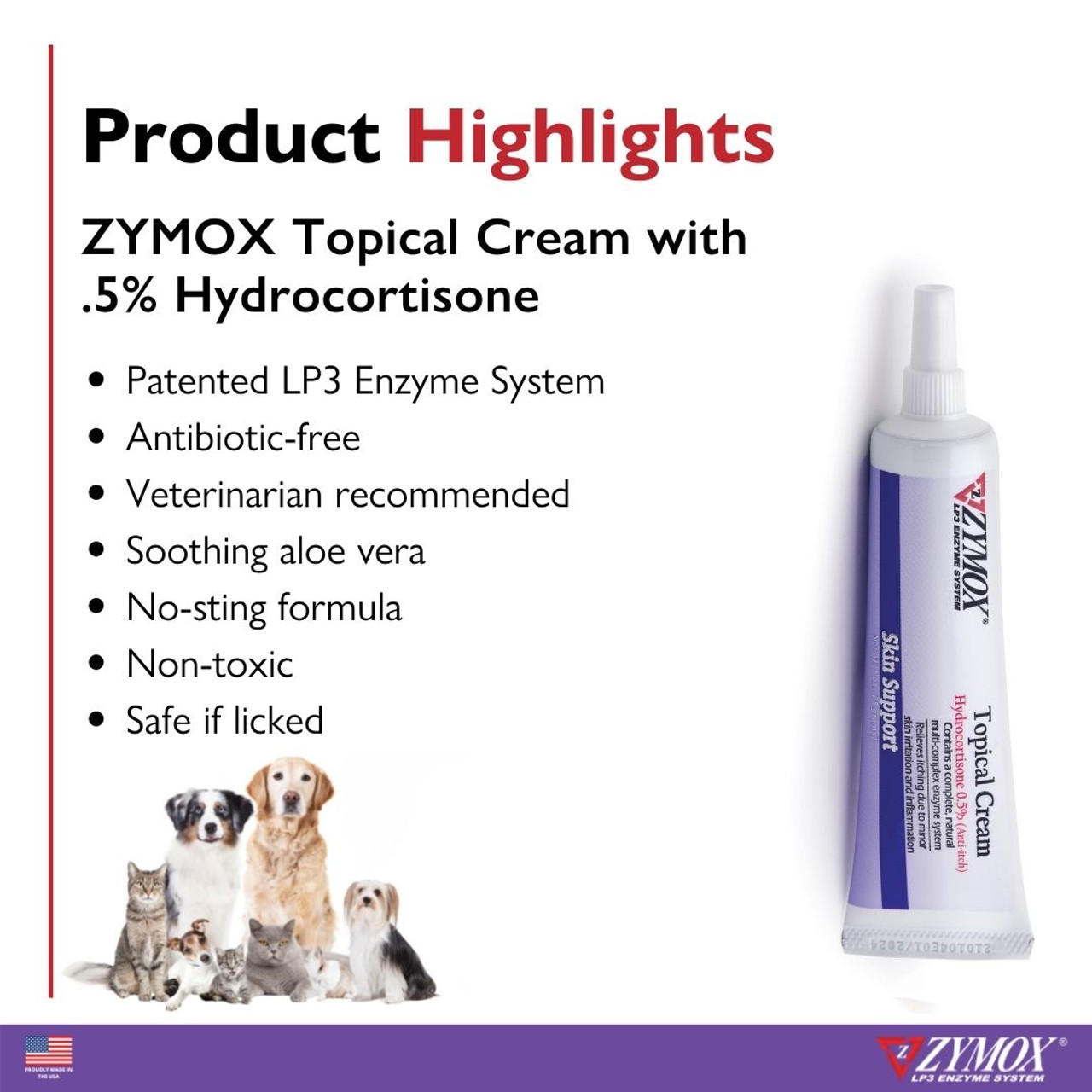 Zymox Topical Cream, 0.5% Hydrocortisone, 1 oz