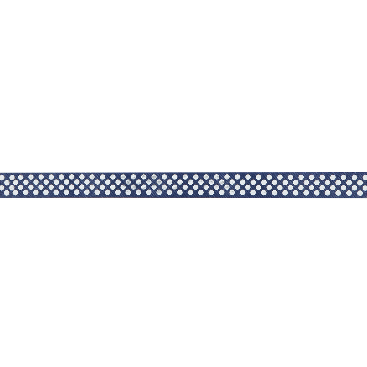 White Polka Dots on Navy Ribbon