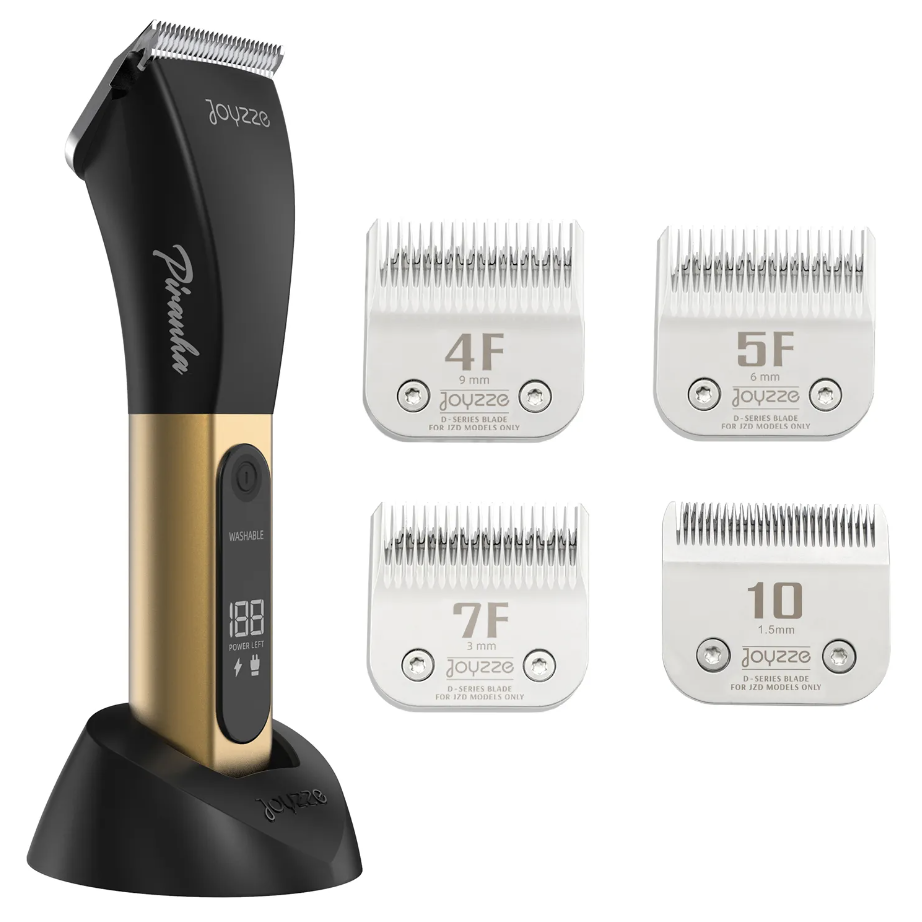 Joyzze Piranha Cordless Clipper Bundle Gold | Groomer's Choice
