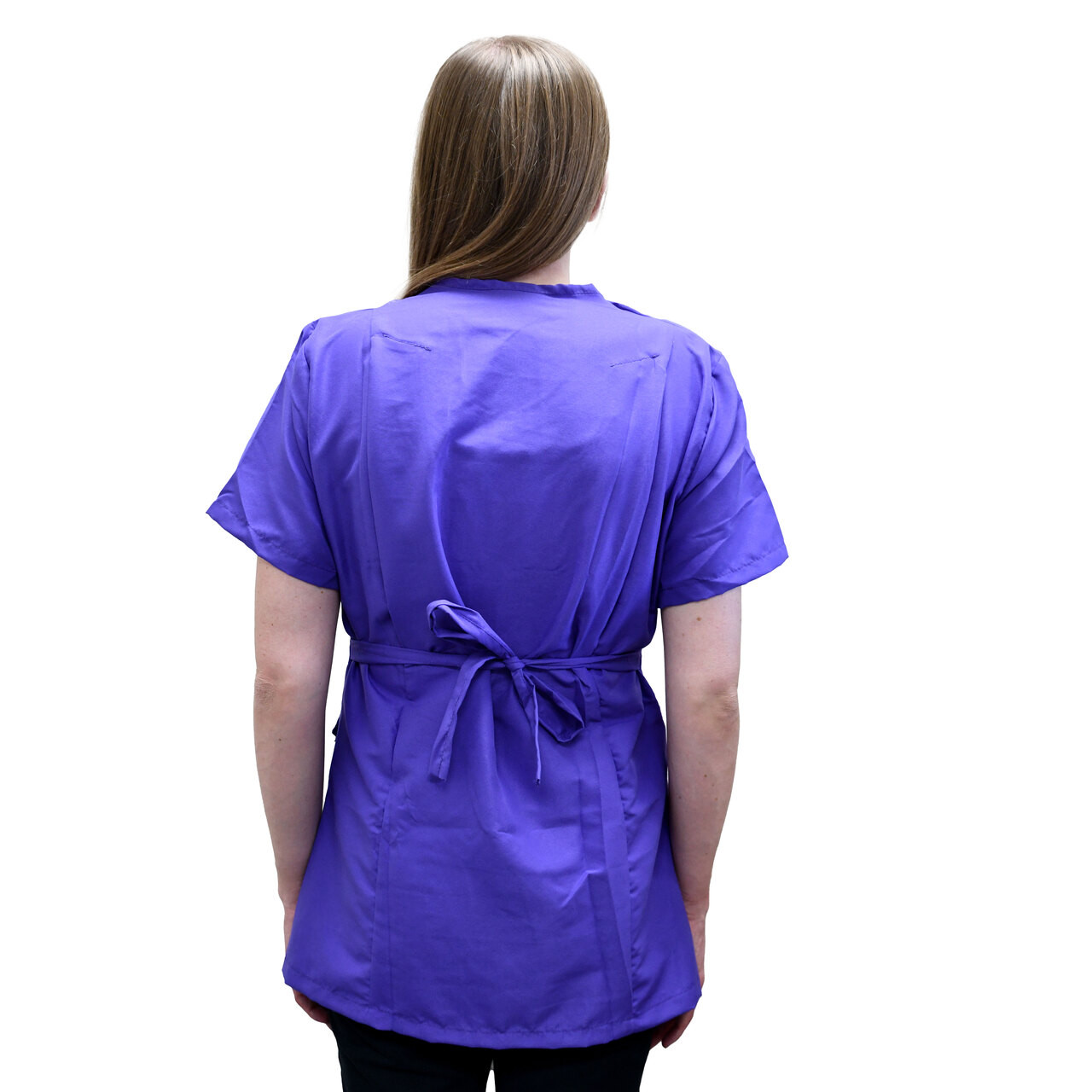 EZCare Half-Zip Tieback Smock Purple | Groomer's Choice