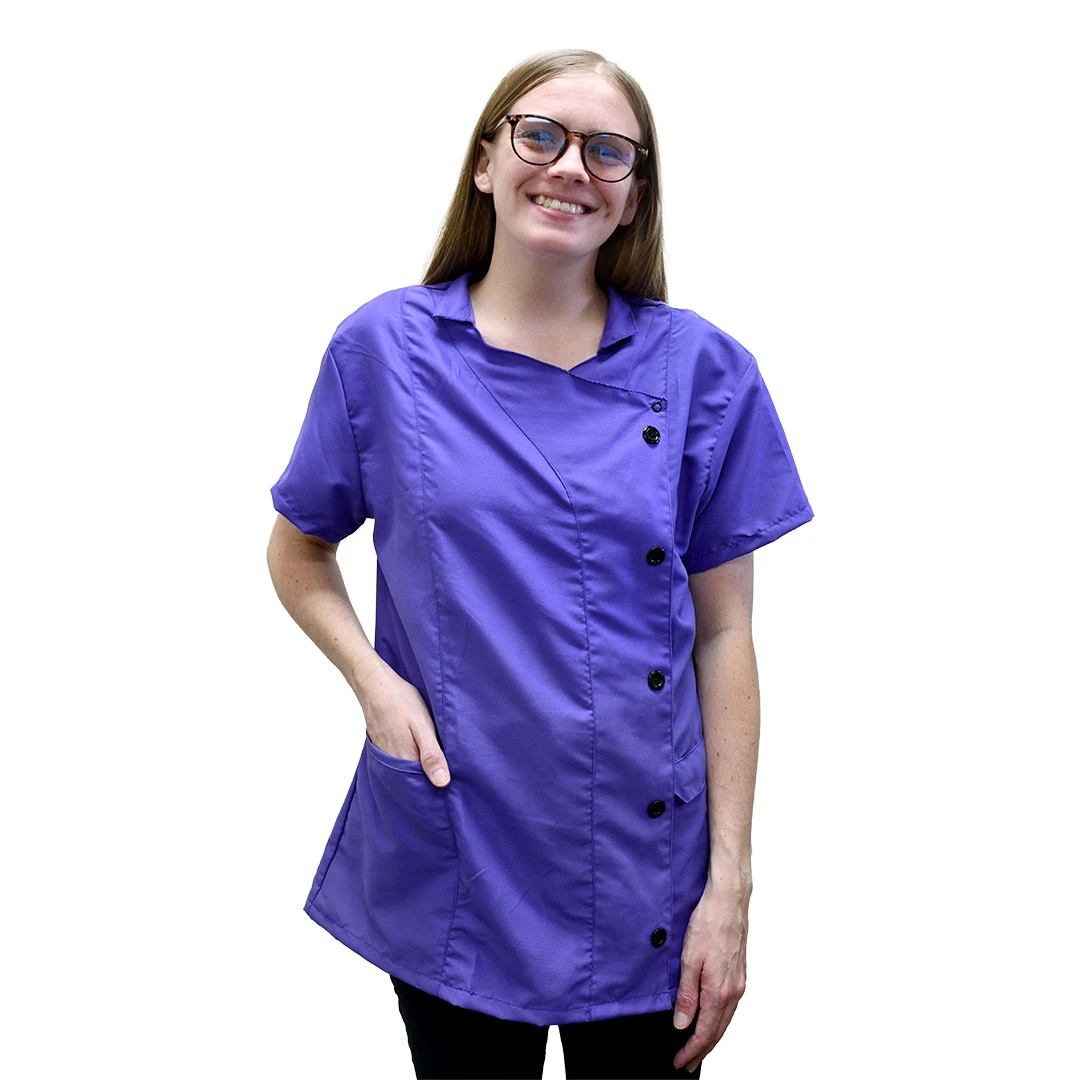 Stylist Jacket EZCare InvisaZip Stylist Jacket Purple | Groomer's Choice