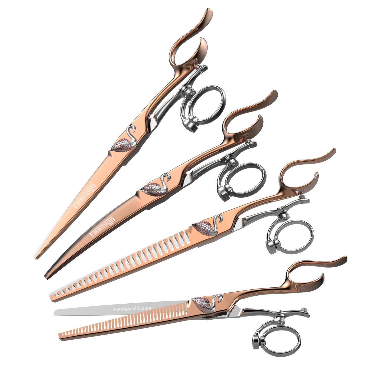 Kenchii Flamingo 39 Tooth Thinner Swivel Shear | Groomer's Choice