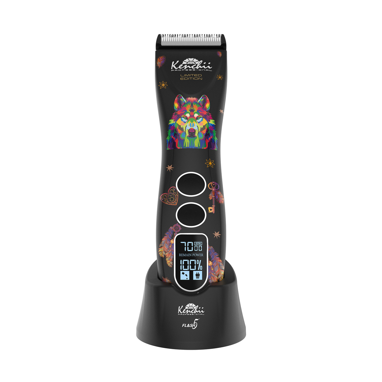 Kenchii Flash 5 Digital Cordless Clipper Wolf Matte Black