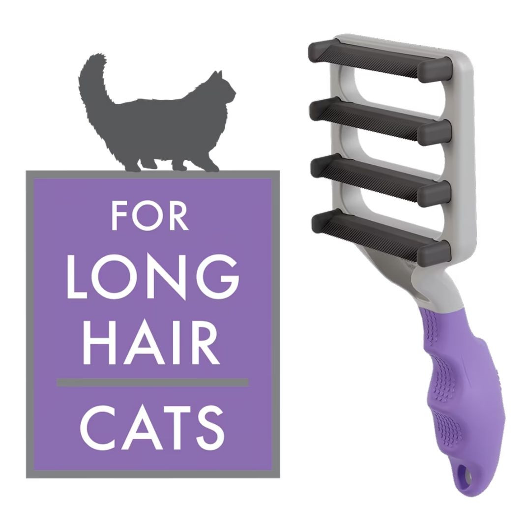 FUR4 Cat DeShedding Tool Long Hair Groomer's Choice