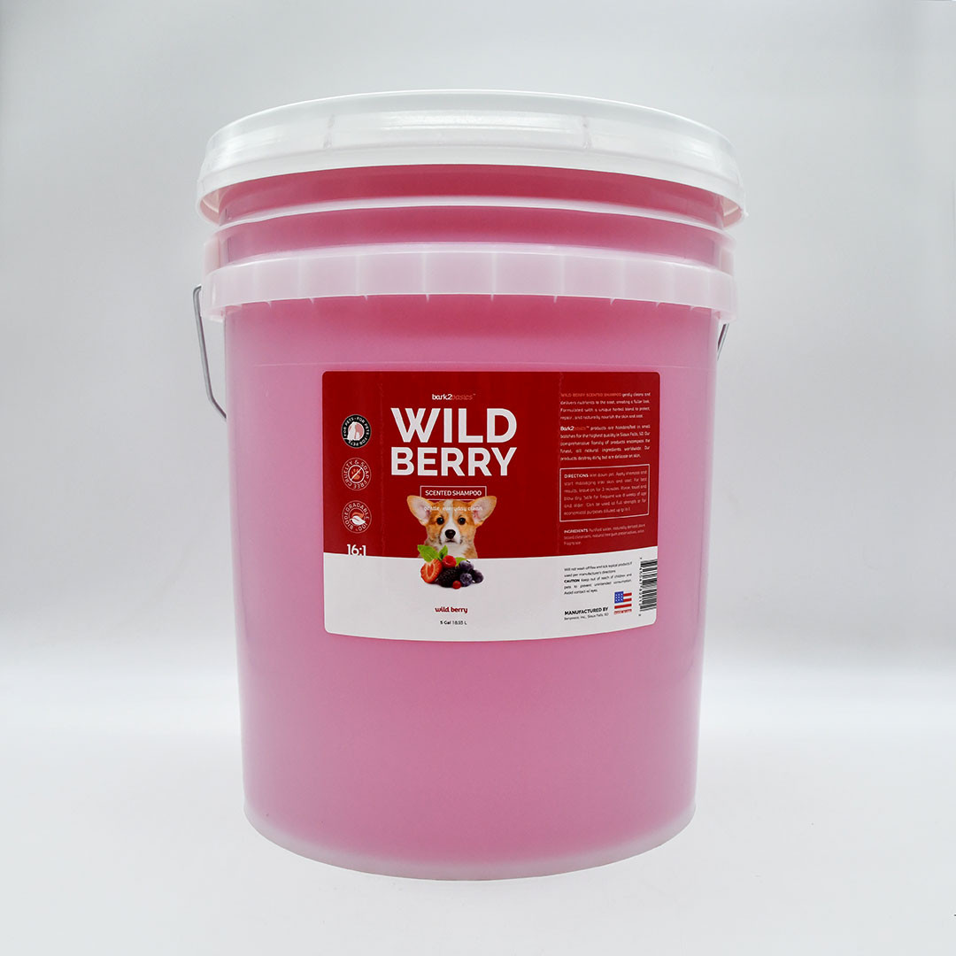 Bark2Basics Wild Berry Dog Shampoo, 5 Gallon | Groomer's Choice