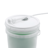 Pump for 5 Gallon Pail Shampoo Containers, on top of 5 gallon pail