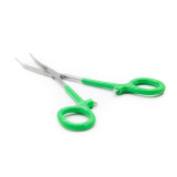 Hair Puller Curved with Coated Handle, open, close up on handle
