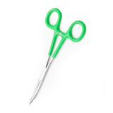 Hair Puller Curved with Coated Handle, closed, angled up