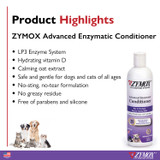 Zymox Conditioning Dog Rinse with Vitamin D3, 12 oz - Product Highlights Graphic