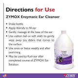 Zymox Ear Cleanser for Dogs, 1 Gallon - Directions for Use Graphic