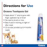 Zymox Oratene Toothpaste Gel 2.5oz - Directions for Use Graphic