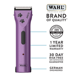 Wahl Arco 5-in-1 Clipper, Purple with Paw Prints
