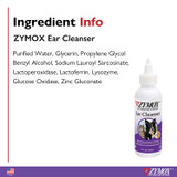 Zymox Ear Cleanser, 4 oz - Ingredients Graphic