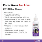 Zymox Ear Cleanser, 4 oz - Directions for Use Graphic