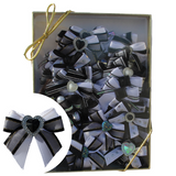 Shimmer Delights Bows, 50 Count, Black and White