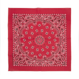 Red Paisley Bandana, 22 inch, 12 Pack