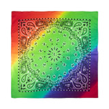 Rainbow Paisley Bandana, 22 inch, 12 Pack