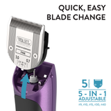 Wahl Bravura Lithium 5-in-1 Clipper, Purple Blade Features